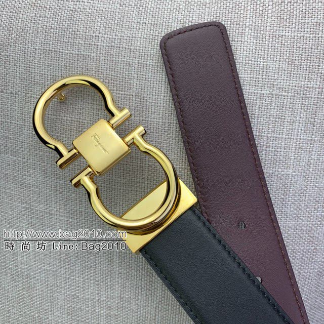 菲拉格慕男士皮帶 Ferragamo雙面牛皮紋理腰帶  jjp1914